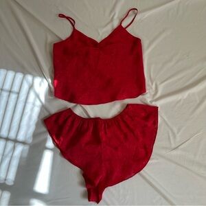 Red Victoria’s Secret lingerie set